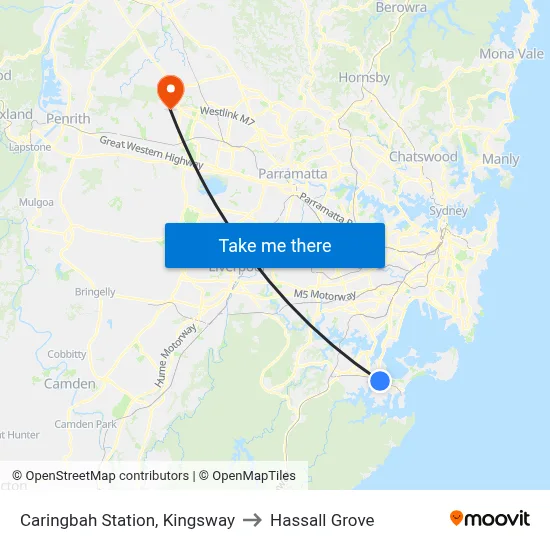 Caringbah Station, Kingsway to Hassall Grove map