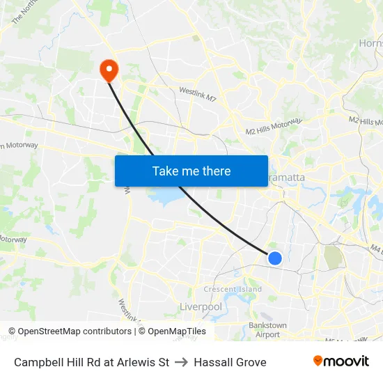 Campbell Hill Rd at Arlewis St to Hassall Grove map