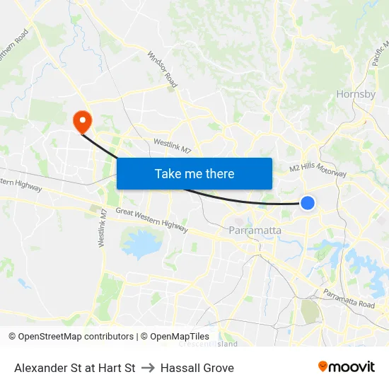 Alexander St at Hart St to Hassall Grove map