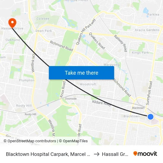 Blacktown Hospital Carpark, Marcel Cres to Hassall Grove map