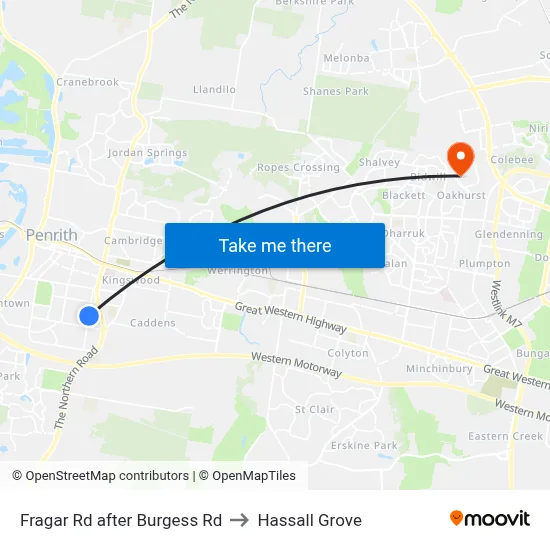 Fragar Rd after Burgess Rd to Hassall Grove map
