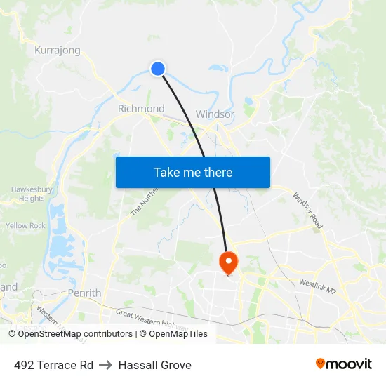 492 Terrace Rd to Hassall Grove map
