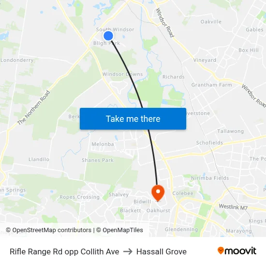 Rifle Range Rd opp Collith Ave to Hassall Grove map