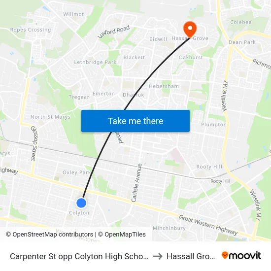 Carpenter St opp Colyton High School to Hassall Grove map