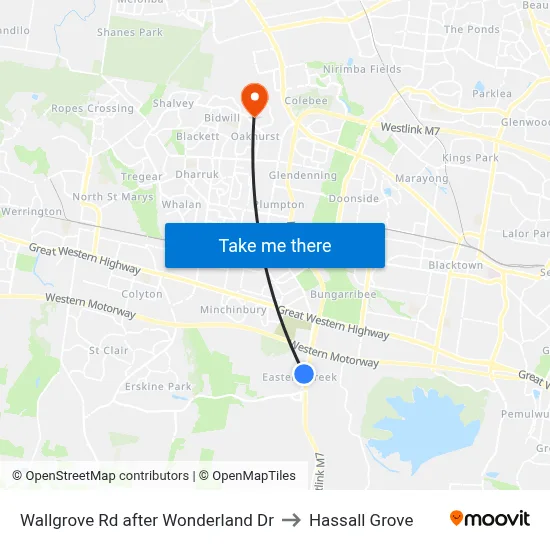 Wallgrove Rd after Wonderland Dr to Hassall Grove map