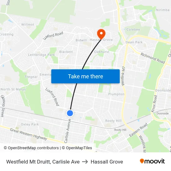 Westfield Mt Druitt, Carlisle Ave to Hassall Grove map