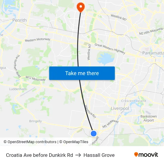 Croatia Ave before Dunkirk Rd to Hassall Grove map
