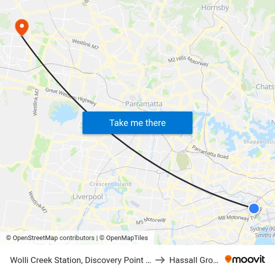 Wolli Creek Station, Discovery Point Pl to Hassall Grove map