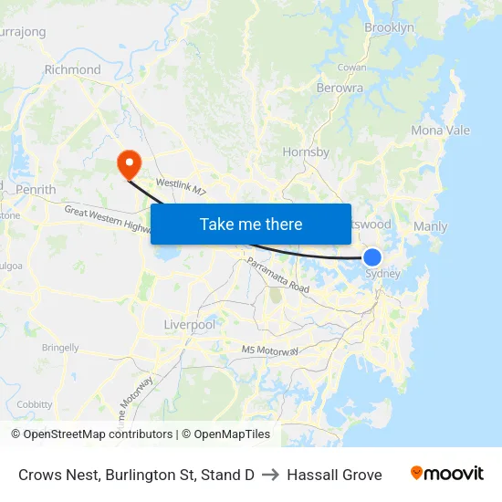 Crows Nest, Burlington St, Stand D to Hassall Grove map
