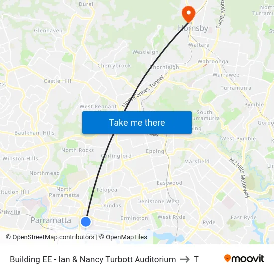 Building EE - Ian & Nancy Turbott Auditorium to T map