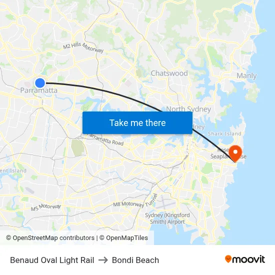 Benaud Oval Light Rail to Bondi Beach map