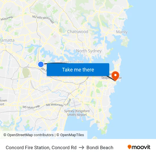 Concord Fire Station, Concord Rd to Bondi Beach map