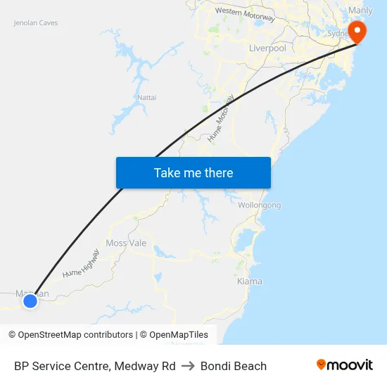 BP Service Centre, Medway Rd to Bondi Beach map