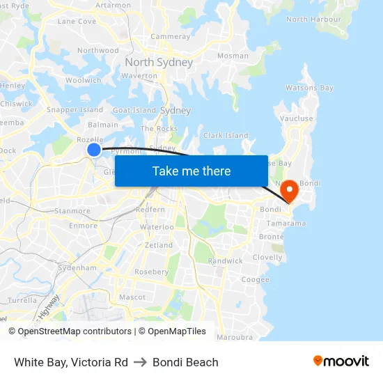 White Bay, Victoria Rd to Bondi Beach map