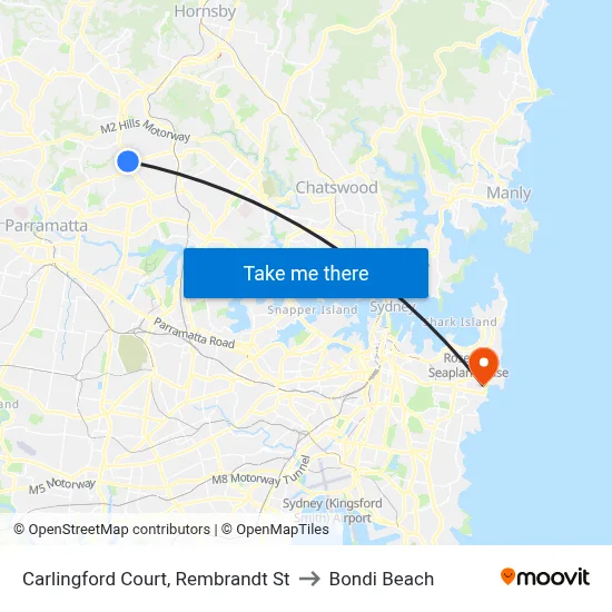 Carlingford Court, Rembrandt St to Bondi Beach map