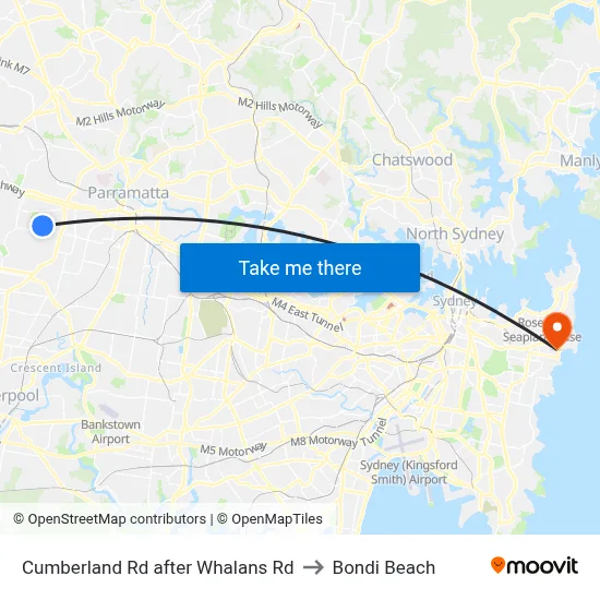 Cumberland Rd after Whalans Rd to Bondi Beach map