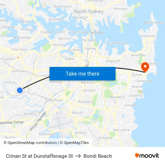 Crinan St at Dunstaffenage St to Bondi Beach map