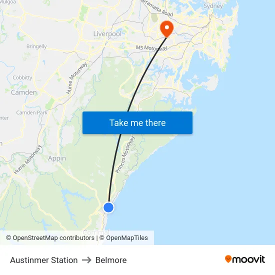Austinmer Station to Belmore map