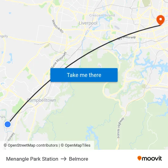 Menangle Park Station to Belmore map