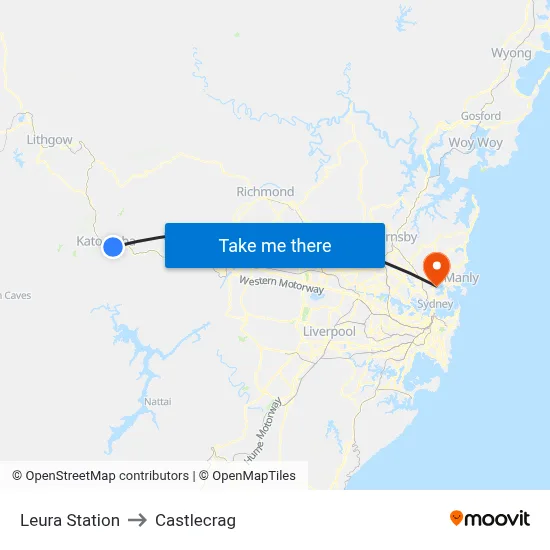 Leura Station to Castlecrag map