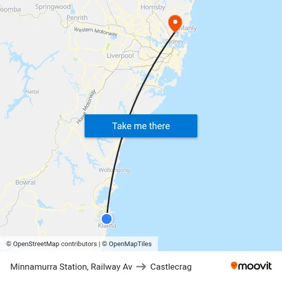 Minnamurra Station, Railway Av to Castlecrag map