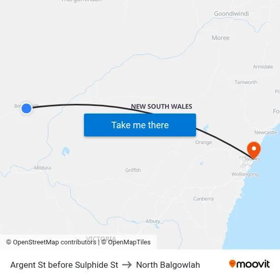 Argent St before Sulphide St to North Balgowlah map