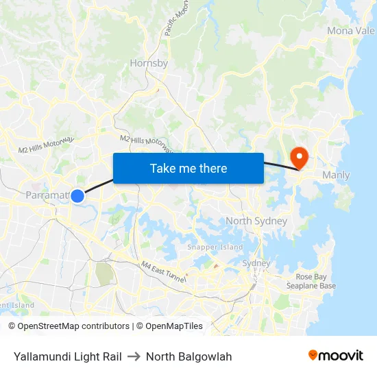 Yallamundi Light Rail to North Balgowlah map