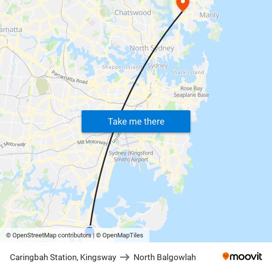 Caringbah Station, Kingsway to North Balgowlah map