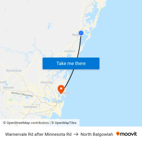 Warnervale Rd after Minnesota Rd to North Balgowlah map