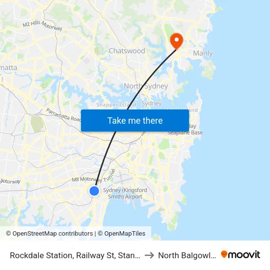 Rockdale Station, Railway St, Stand G to North Balgowlah map
