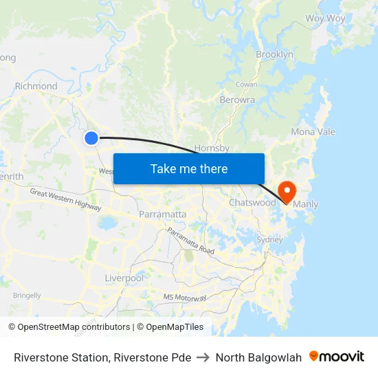 Riverstone Station, Riverstone Pde to North Balgowlah map