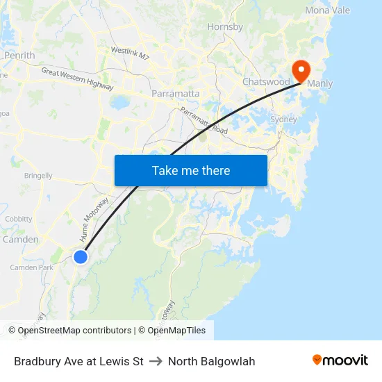 Bradbury Ave at Lewis St to North Balgowlah map