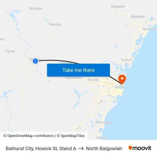 Bathurst City, Howick St, Stand A to North Balgowlah map