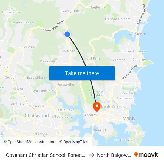 Covenant Christian School, Forest Way to North Balgowlah map