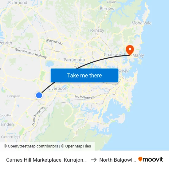 Carnes Hill Marketplace, Kurrajong Rd to North Balgowlah map