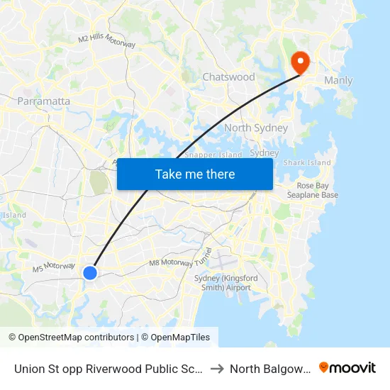 Union St opp Riverwood Public School to North Balgowlah map
