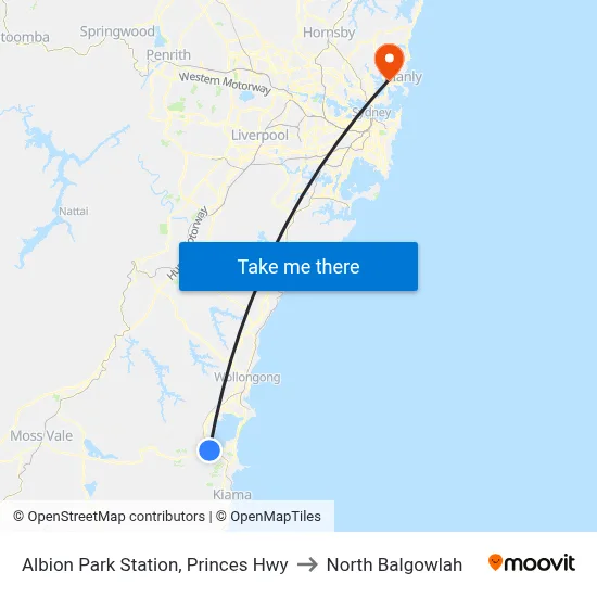 Albion Park Station, Princes Hwy to North Balgowlah map