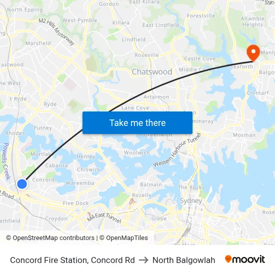 Concord Fire Station, Concord Rd to North Balgowlah map