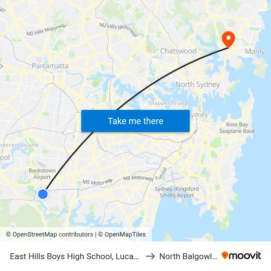 East Hills Boys High School, Lucas Rd to North Balgowlah map