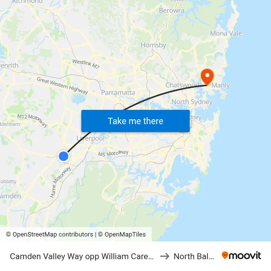 Camden Valley Way opp William Carey Christian School to North Balgowlah map