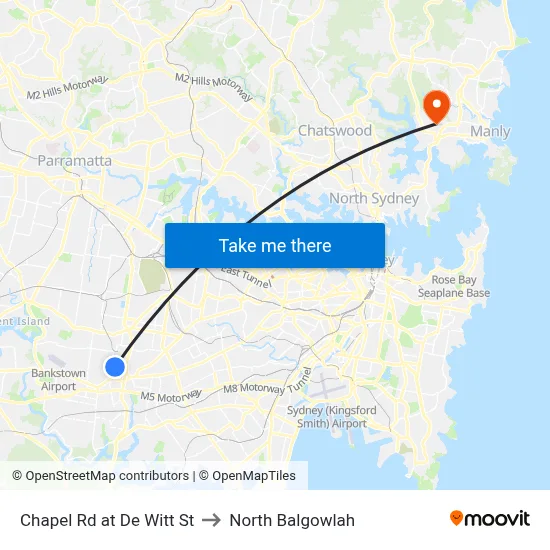 Chapel Rd at De Witt St to North Balgowlah map