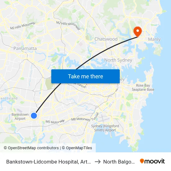 Bankstown-Lidcombe Hospital, Artegall St to North Balgowlah map
