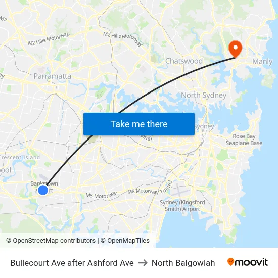 Bullecourt Ave after Ashford Ave to North Balgowlah map