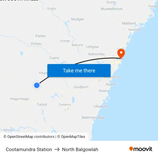 Cootamundra Station to North Balgowlah map