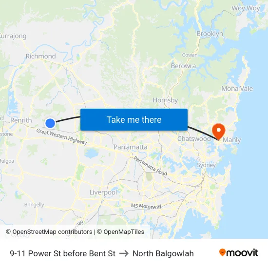 9-11 Power St before Bent St to North Balgowlah map