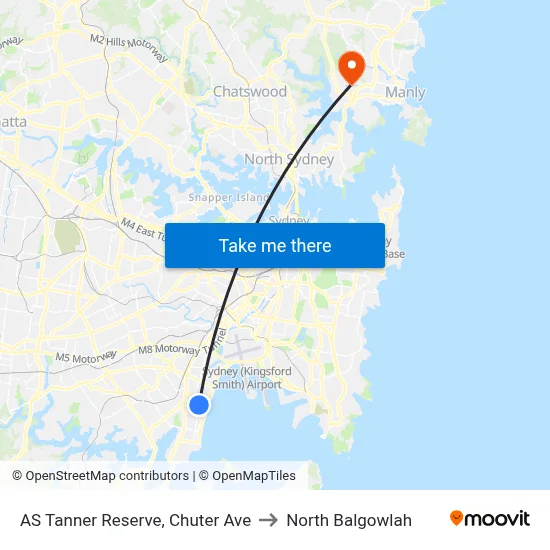 AS Tanner Reserve, Chuter Ave to North Balgowlah map