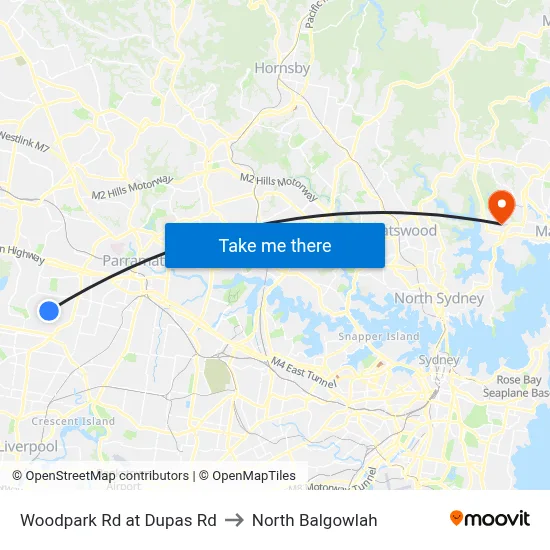 Woodpark Rd at Dupas Rd to North Balgowlah map
