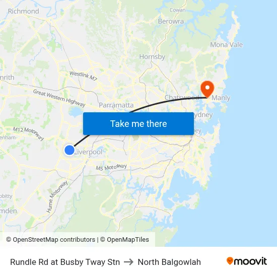 Rundle Rd at Busby Tway Stn to North Balgowlah map