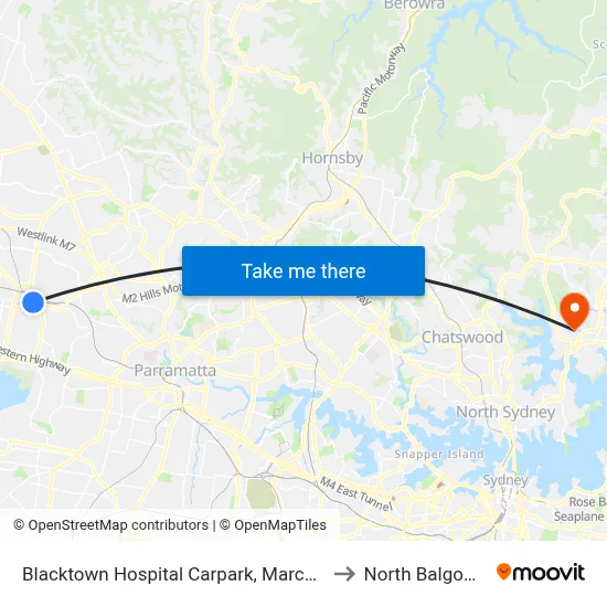 Blacktown Hospital Carpark, Marcel Cres to North Balgowlah map