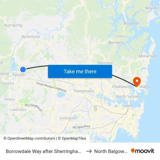 Borrowdale Way after Sherringham Rd to North Balgowlah map
